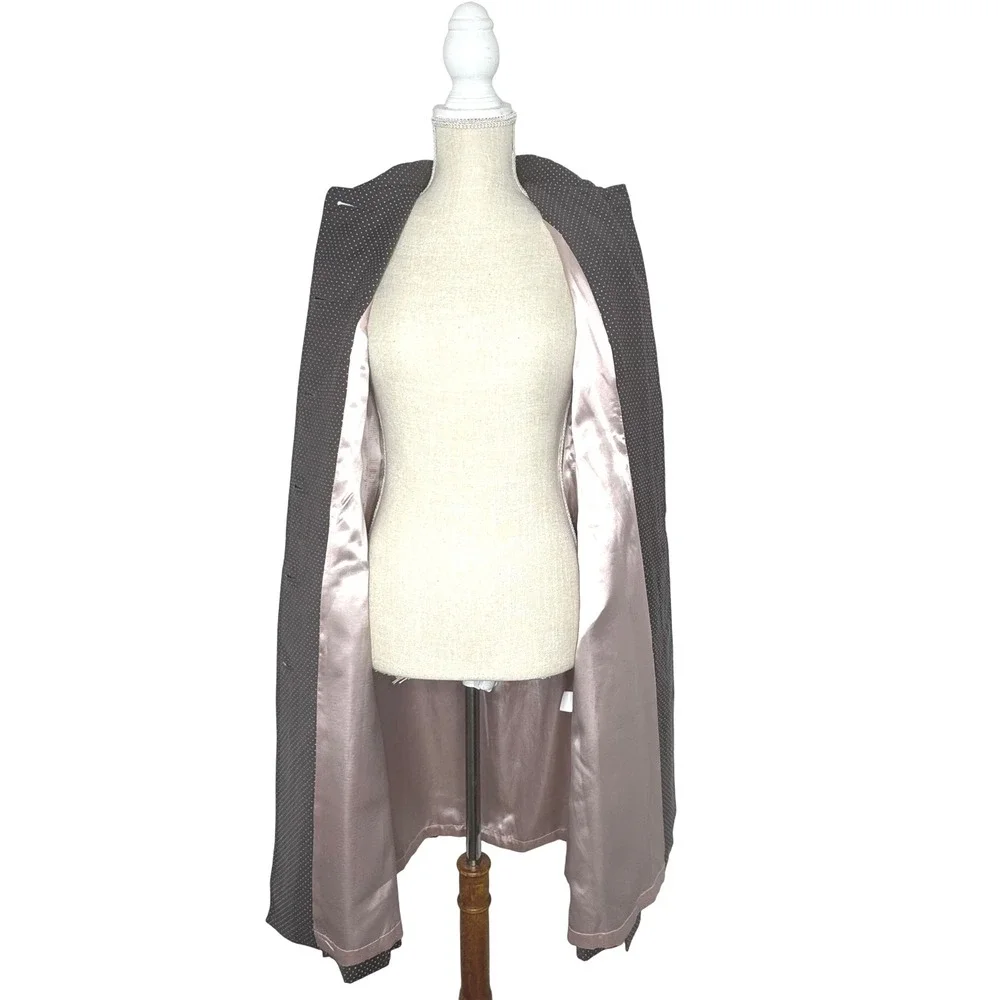 Edward an‎ Trench Coat with Pink/White Dots Pleated